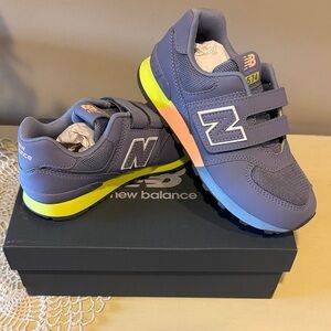 New Balance Kids Sneakers - Gray, Yellow, and Pink